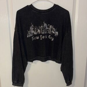 Garage Black New York City Cropped Sweatshirt
